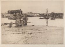 Untitled (River Scene with Boat), 1891. Creator: Charles A Platt