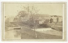 Untitled (river with falls and factory building), mid-late 19th century. Creator: T. Holmes