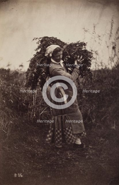 Untitled (Woman Carrying Sticks), c1870s. Creator: Giraudon's Artist.