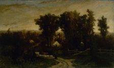 Untitled (woman with cattle and sheep at dusk), n.d. Creator: Edward Mitchell Bannister