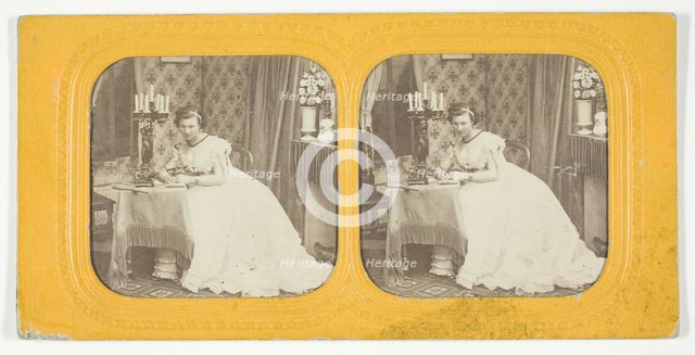 Untitled [woman writing], 1875/99.  Creator: Unknown.