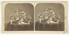 Untitled [wreath with portrait], 1875/99. Creator: Unknown