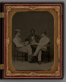 Untitled (Three Men Playing Cards), 1865. Creator: Unknown