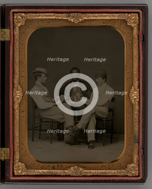Untitled (Three Men Playing Cards), 1865. Creator: Unknown.