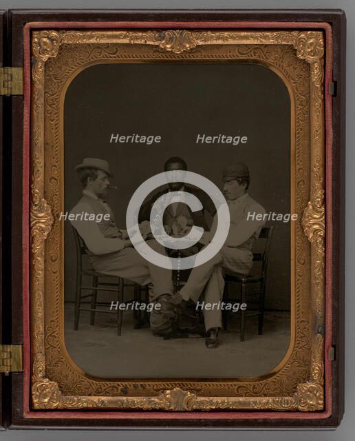 Untitled (Three Men Playing Cards), 1865. Creator: Unknown.