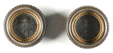 Untitled [twin circular portraits], 1855/75. Creator: Unknown