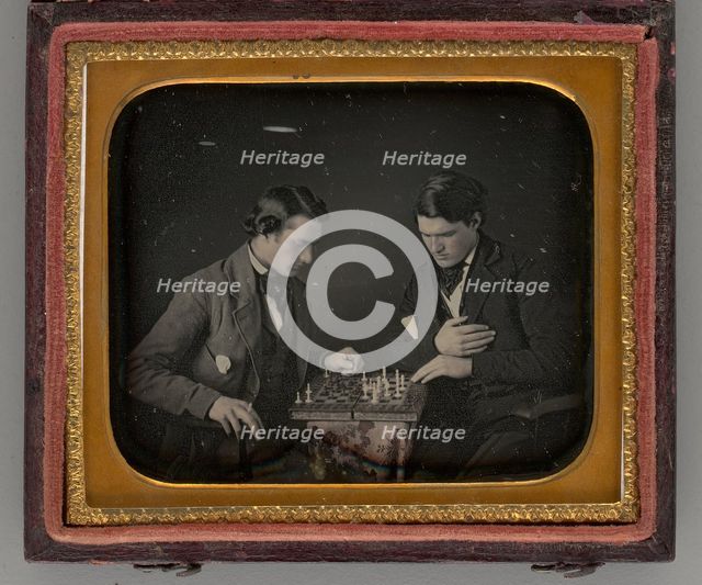 Untitled (Two Men Playing Chess), 1852. Creators: Charles Richard Meade, Henry W. Meade.