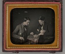 Untitled (Two Men Playing Chess), 1852. Creators: Charles Richard Meade, Henry W. Meade