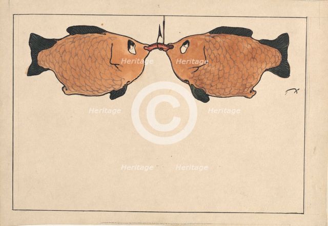 Untitled (Two fishes, a hook, a worm), 1901.