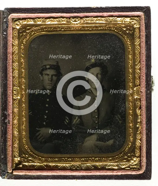 Untitled (Two Soldiers, Seated), c. 1865. Creator: Unknown.