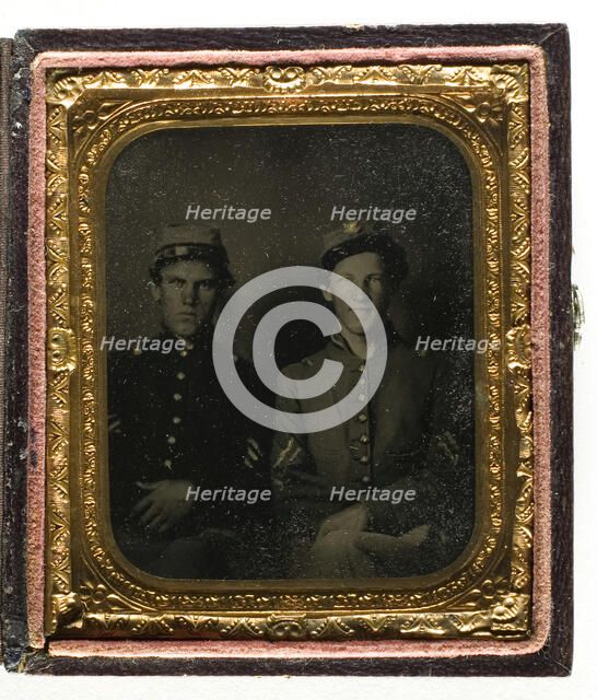 Untitled (Two Soldiers, Seated), c. 1865. Creator: Unknown.