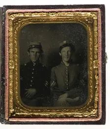 Untitled (Two Soldiers, Seated), c. 1865. Creator: Unknown
