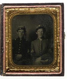 Untitled (Two Soldiers, Seated), c. 1865. Creator: Unknown