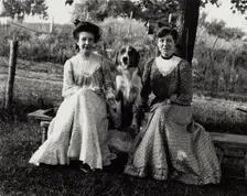 Untitled (Two Women with Dog), c1900, printed 1980. Creator: Unknown
