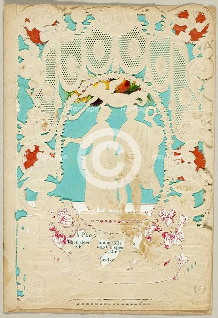 Untitled Valentine (Antique Couple with Putti), c. 1850. Creator: Thomas Wood.