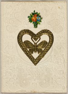 Untitled Valentine (Butterfly in Heart), 1850/60. Creator: Unknown