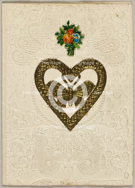 Untitled Valentine (Butterfly in Heart), 1850/60. Creator: Unknown.
