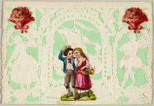 Untitled Valentine (Boy and Girl with Basket), 1850/59. Creator: Thomas Wood