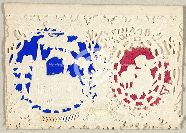 Untitled Valentine (Church and Putti), c. 1850. Creator: Thomas Wood.