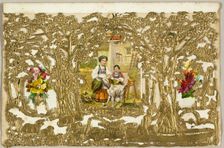 Untitled Valentine (Country Girls with Dog), c. 1873. Creator: John Windsor