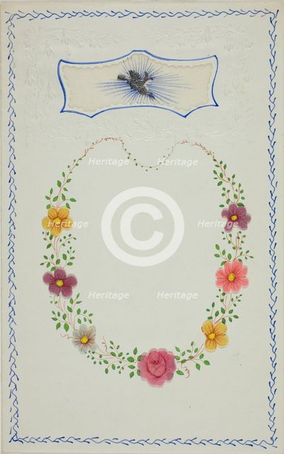 Untitled Valentine (Dove with Letter), c. 1850. Creator: Unknown.