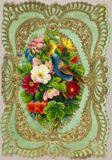 Untitled Valentine (Flowers and Bird), c.1860. Creator: Unknown
