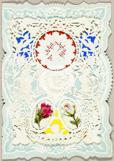 Untitled Valentine (Flowers and Putti), 1850/70. Creator: Mullord Brothers.