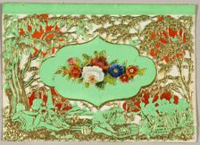 Untitled Valentine (Flowers on Green Background), 1860/69. Creator: Unknown