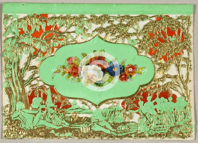 Untitled Valentine (Flowers on Green Background), 1860/69. Creator: Unknown.
