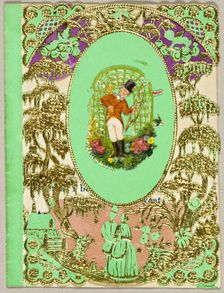 Untitled Valentine (Gentleman Under Arbor), 1860/69. Creator: Unknown