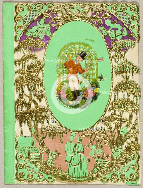 Untitled Valentine (Gentleman Under Arbor), 1860/69. Creator: Unknown.