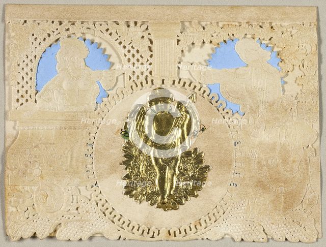 Untitled Valentine (Gold Cupid), c.1850. Creator: Unknown.