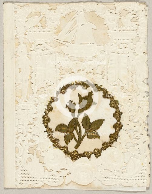Untitled Valentine (Gold Flowers in a Wreath), 1855/60. Creator: Thomas Wood.