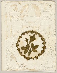 Untitled Valentine (Gold Flowers in a Wreath), 1855/60. Creator: Thomas Wood