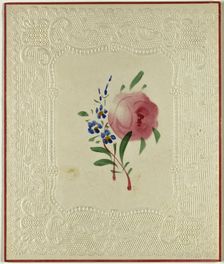 Untitled Valentine (Large Pink and Small Blue Flowers), c. 1840. Creator: Unknown