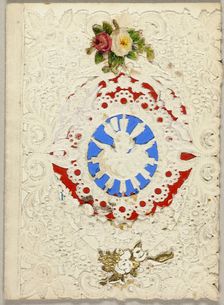Untitled Valentine (Putti on Blue Ground), c.1850. Creator: Unknown