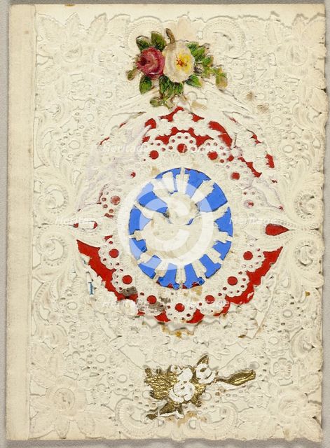 Untitled Valentine (Putti on Blue Ground), c.1850. Creator: Unknown.