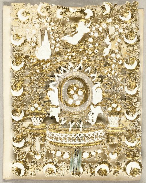 Untitled Valentine (Putti Surrounding a Cameo), 1855/59. Creator: G. Ingram.