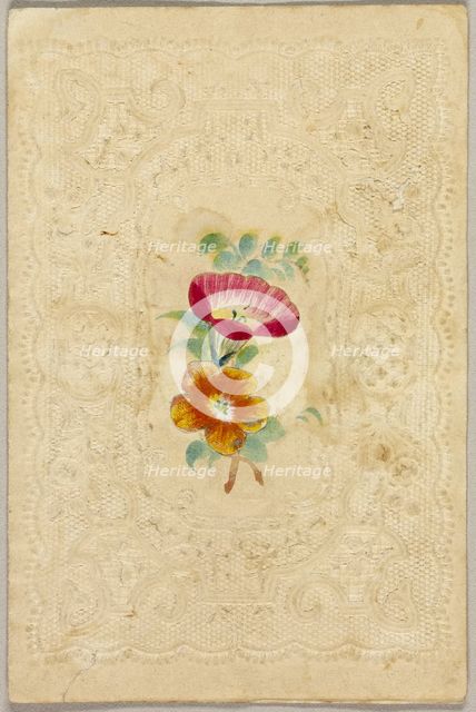 Untitled Valentine (Pink and Orange Flowers), c.1840. Creator: Unknown.