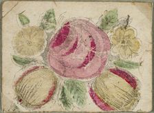 Untitled Valentine (Pink and Yellow Flowers), c.1830. Creator: Unknown