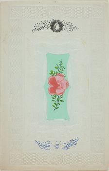 Untitled Valentine (Pink Flower on Green), n.d. Creator: Unknown