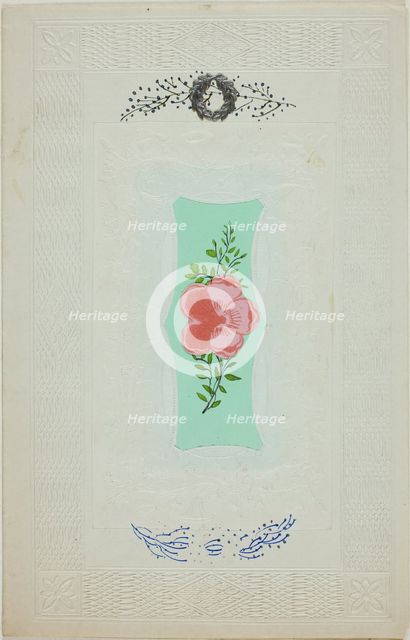 Untitled Valentine (Pink Flower on Green), n.d. Creator: Unknown.