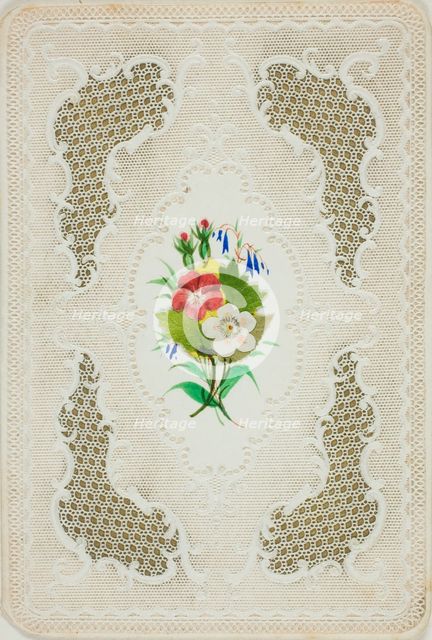 Untitled Valentine (Red and White Flowers), c. 1850. Creator: Unknown.