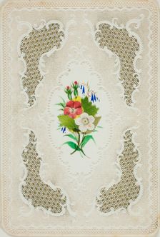 Untitled Valentine (Red and White Flowers), c. 1850. Creator: Unknown