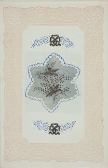 Untitled Valentine (Silver Birds on Blue), n.d. Creator: Unknown