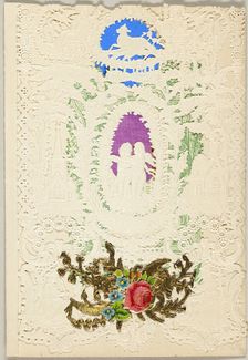 Untitled Valentine (Two Putti in a Wreath), 1850/59. Creator: Esther Howland