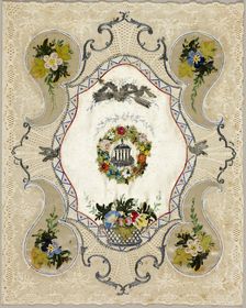 Untitled Valentine (Temple of Love in a Ring of Flowers), c. 1850. Creator: Unknown