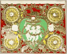 Untitled Valentine (Three Putti in Green Heart), 1860/69. Creator: Unknown