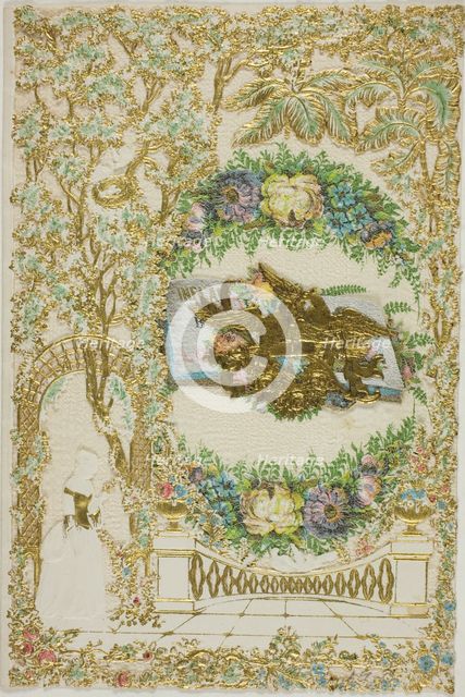 Untitled Valentine (Woman in Garden), n.d. Creator: Unknown.