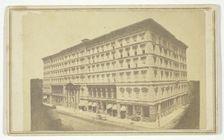 Untitled [Victorian building with shops on the ground floor], c. 1865. Creator: R. F. Adams